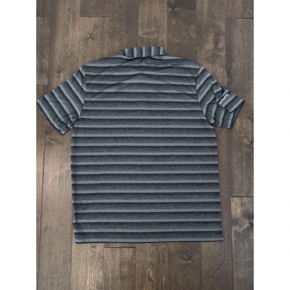 Adidas Mens Grey Striped Polo Golf Shirt Southern Nuclear XL HR7981 New